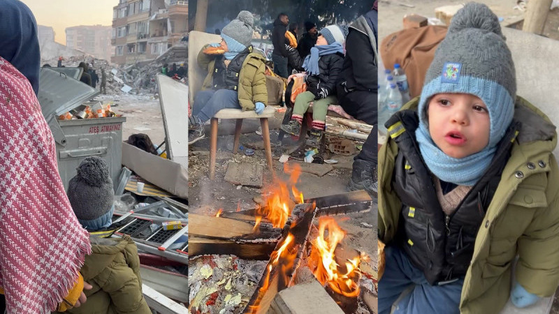 Polis teyzelerinin altında kaldığı enkazın başından ayrılmadılar