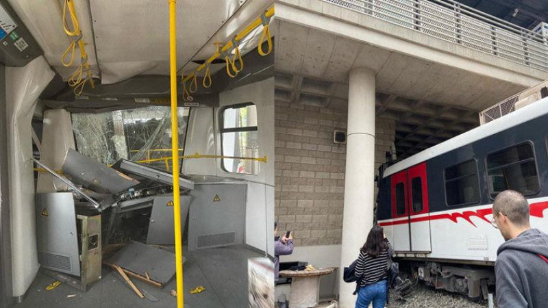 İzmir’de metro raydan çıkarak duvara çarptı! 