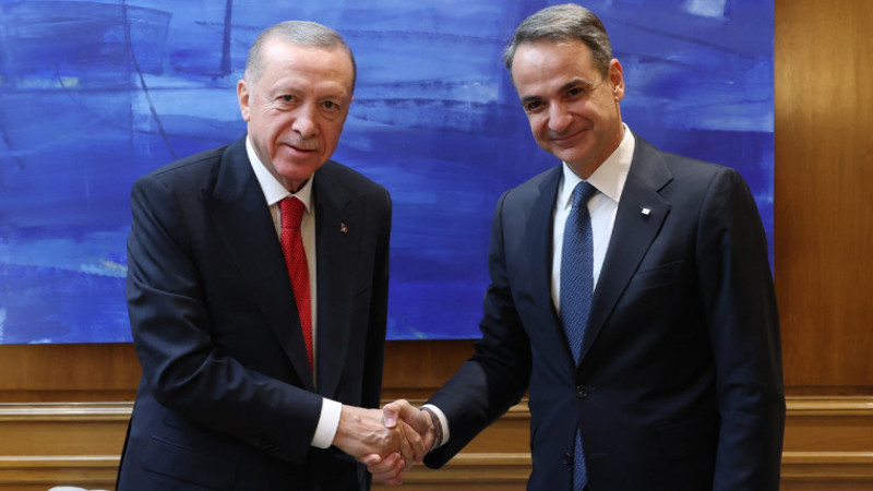 Cumhurbaşkanı Erdoğan ile Yunanistan Başbakanı Miçotakis 