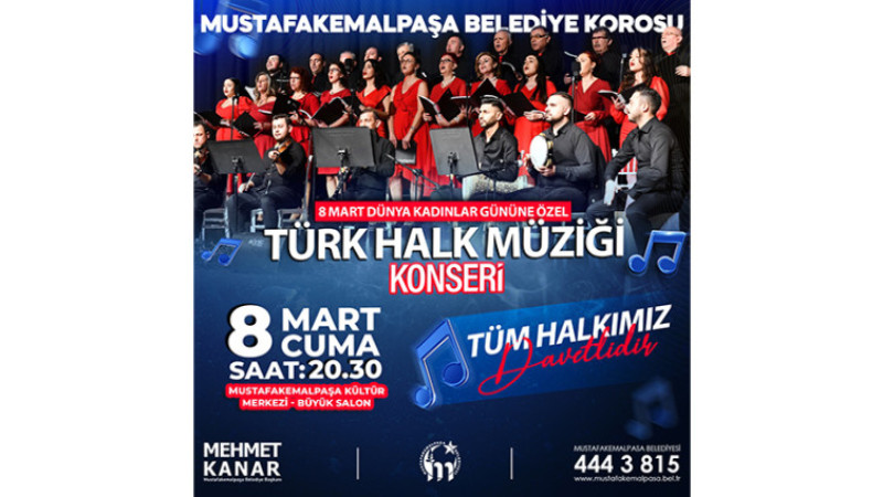 Mustafakemalpaşa'da 8 Mart Dünya Kadınlar Günü konseri