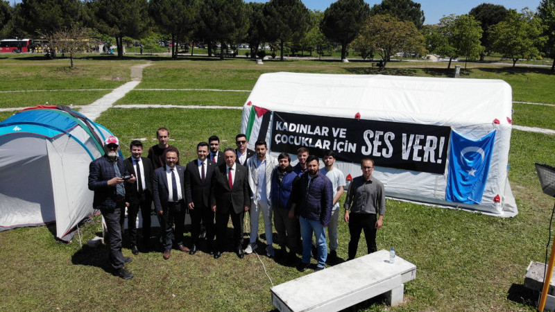 Büyük Birlik Parisi'nden Uludağ Üniversitesi'ndeki Filistin'e destek çadırlarına ziyaret