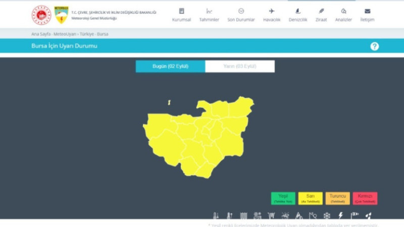 Meteorolojiden Bursa için son dakika uyarısı