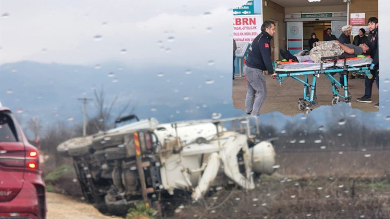 Bursa'da dehşet kaza! Devrilen mikserin sürücüsü...