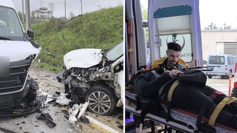 İşçileri taşıyan servis minibüsü ile ticari araç çarpıştı: 13 yaralı