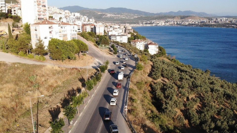 Bursa Gemlik-Kumla karayolunda yoğun trafik