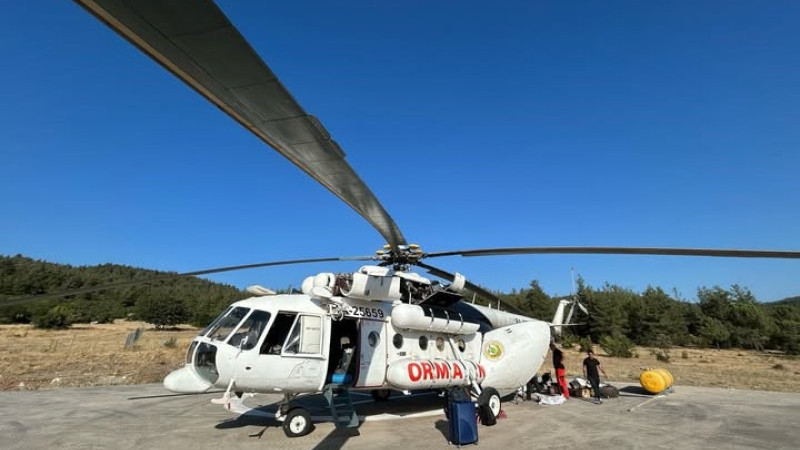 Bursa'da yangın helikopteri göreve başladı
