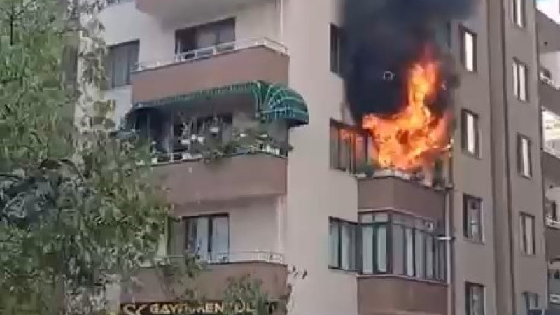 Bursa'da 7 katlı apartmanda korku dolu anlar